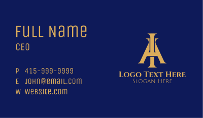 A & I Gold Monogram Business Card