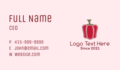 Minimalist Bell Pepper  Business Card Image Preview