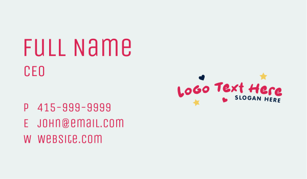 Nursery Playful Wordmark Business Card Design Image Preview