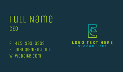 Generic Gradient Letter E Business Card Image Preview