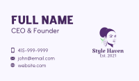 Purple Grape Lady Business Card Design