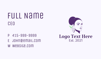 Purple Grape Lady Business Card Image Preview