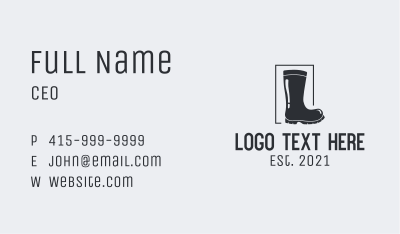 Rain Rubber Boots Business Card Image Preview