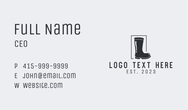 Rain Rubber Boots Business Card Design Image Preview