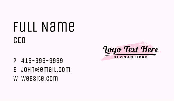 Feminine Cursive Wordmark Business Card Design Image Preview