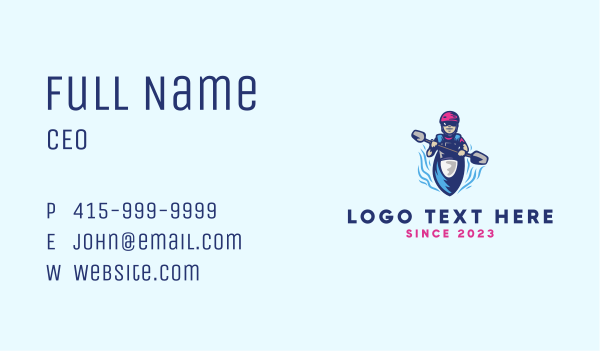 Kayak Athlete Mascot  Business Card Design Image Preview