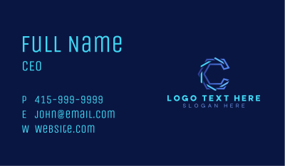 Digital Tech Hexagon Business Card Image Preview