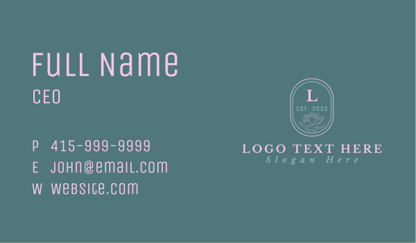 Lotus Flower Letter Business Card Design Image Preview