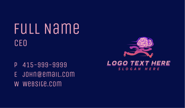 Running Brain Psychology Business Card Design Image Preview