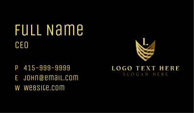 Gold Shield Lettermark Business Card Image Preview