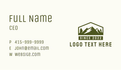 Outdoor Mountain Campsite  Business Card Image Preview