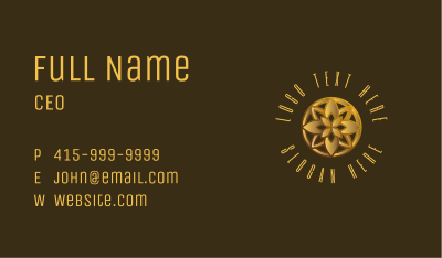 Golden Luxury Flower Business Card Image Preview