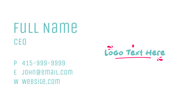 Bright Comic Wordmark Business Card Design Image Preview
