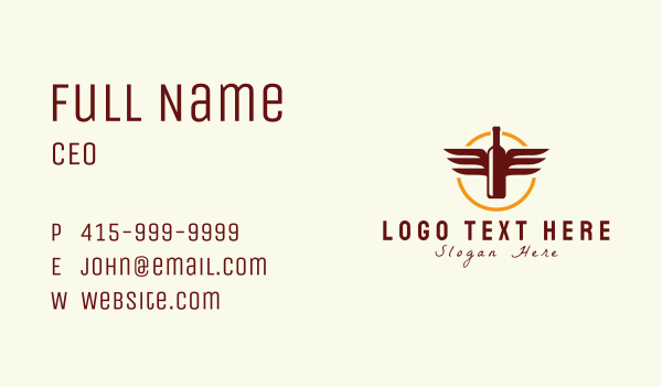 Wine Wings Badge Business Card Design Image Preview