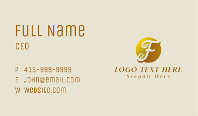 Eco Leaf Letter F Business Card Image Preview