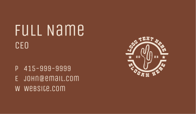 Western Cactus Seal  Business Card Image Preview