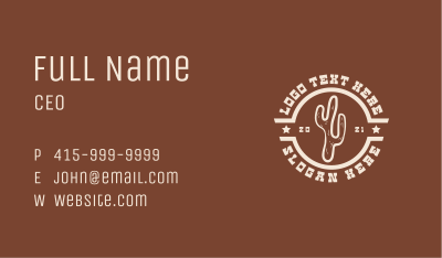 Western Cactus Seal  Business Card