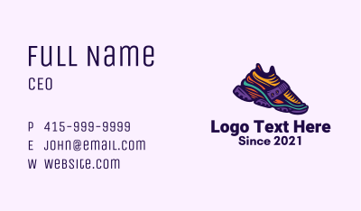 Colorful Hiking Sneakers Business Card Image Preview