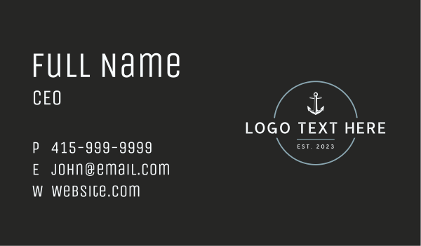 Anchor Marine Wordmark Business Card Design Image Preview