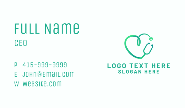 Stethoscope Heart Hospital Business Card Design Image Preview