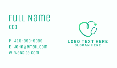 Stethoscope Heart Hospital Business Card Image Preview