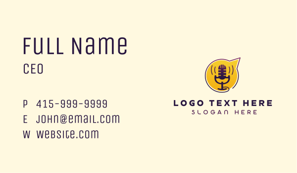 Podcast Mic Chat Forum Business Card Design Image Preview