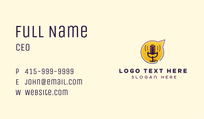 Podcast Mic Chat Forum Business Card Image Preview