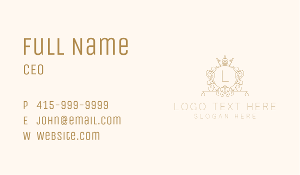 Victorian Royal Crown Letter Business Card Design Image Preview