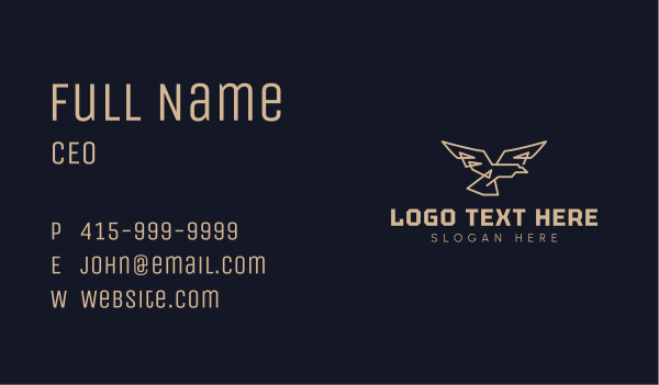 Geometric Falcon Wing Business Card Design Image Preview