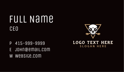 Skull Cigar Smoking Pipe Business Card Image Preview