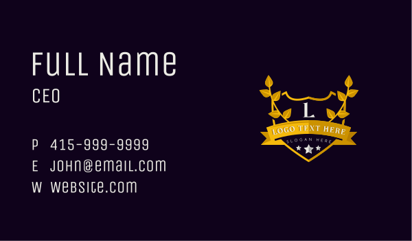 Elegant Crest Lettermark Business Card Design Image Preview