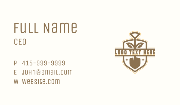 Landscaping Shovel Lawn Business Card Design Image Preview