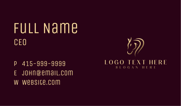 Luxury Equine Horse Business Card Design Image Preview