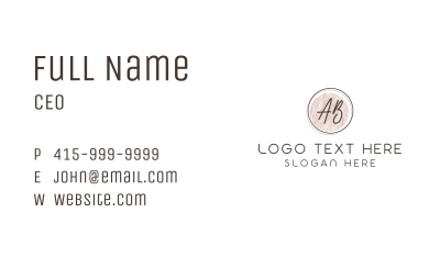 Beauty Apparel Lettermark Business Card Image Preview