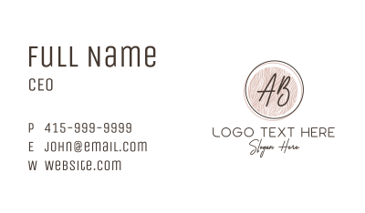 Beauty Apparel Lettermark Business Card