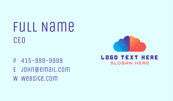 Gaming Cloud Business Card Design Image Preview