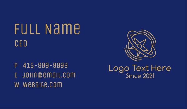Gold Star Planet  Business Card Design Image Preview