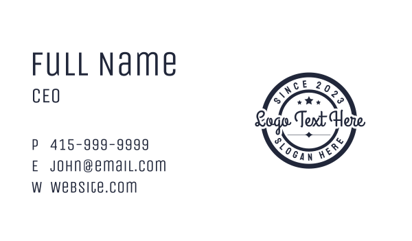 Classic Round Script Wordmark Business Card Design Image Preview