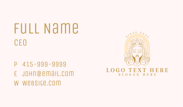 Princess Crown Beauty Business Card Design Image Preview