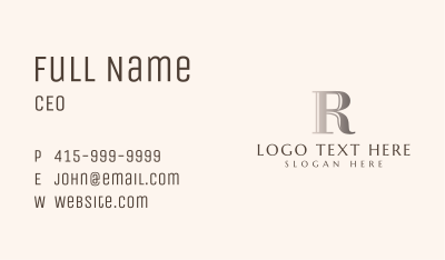 Classic Finance Letter R Business Card Image Preview