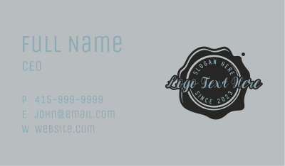 Cursive Seal Wordmark Business Card Image Preview