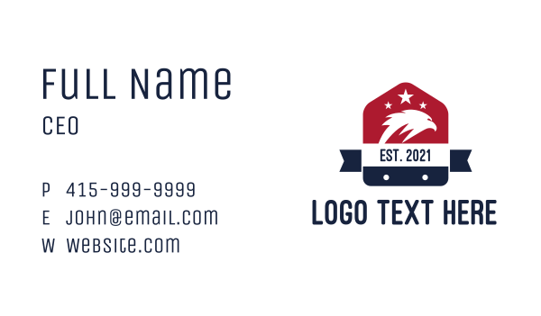 Patriotic Eagle Home Badge Business Card Design
