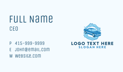 Blue Water Car Wash Business Card Image Preview