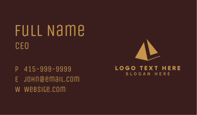 Golden Pyramid Letter L Business Card Image Preview