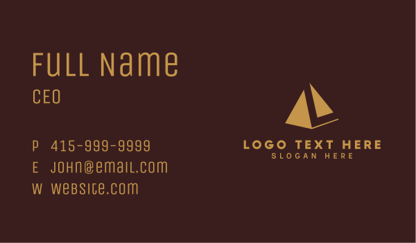 Golden Pyramid Letter L Business Card Design Image Preview