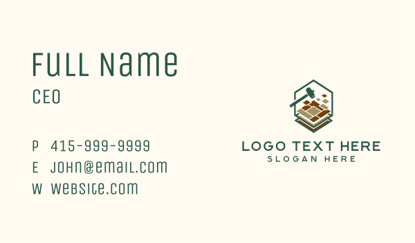 Floor Tile Pattern Hammer Business Card Design Image Preview