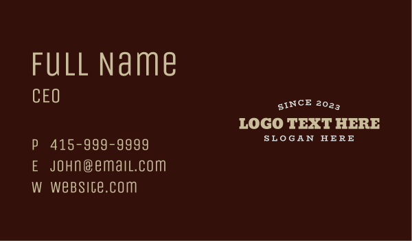 Vintage Firm Wordmark Business Card Design Image Preview