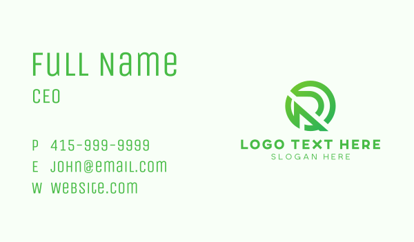 Green Business Letter R Business Card Design Image Preview