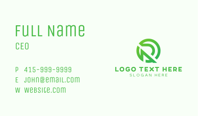 Green Business Letter R Business Card Image Preview