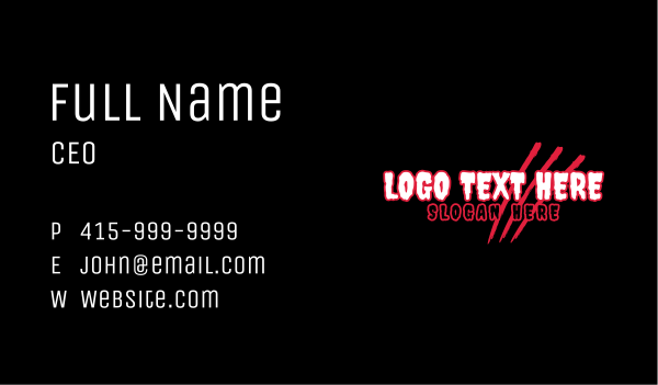 Bloody Claw Wordmark Business Card Design Image Preview